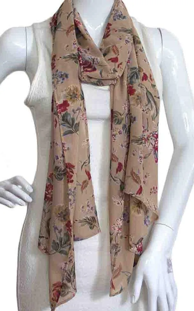 Floral Chiffon Scarf